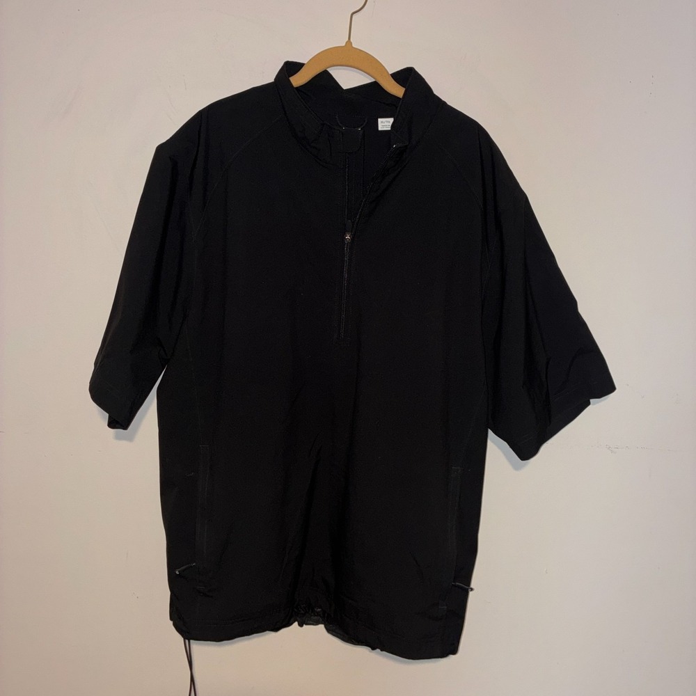 Cutter & Buck WeatherTec Short Sleeve Windbreaker Pullover Mens XL Black Golf